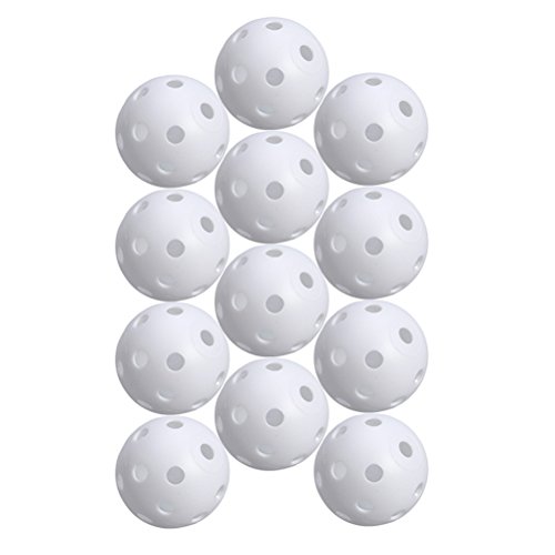 STOBOK 24pcs Bolas de Juego Perforadas Bolas de Deportes de Entrenamiento de práctica de Golf Huecas (Blanco)