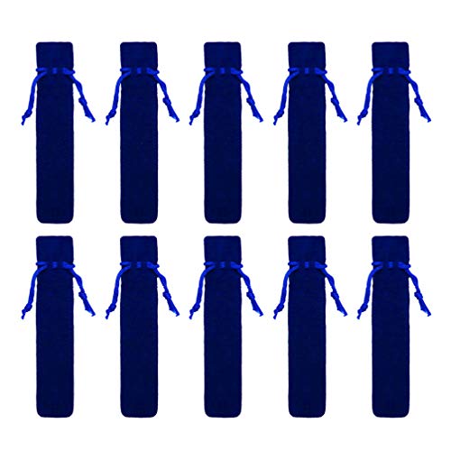 STOBOK 25Pcs Bolsa de Bolígrafo con Cordón de Terciopelo Funda de Manga de Pluma Funda de Bolsa de Pluma Única Bolsa de Lápiz Azul