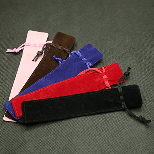 STOBOK 25Pcs Bolsa de Bolígrafo con Cordón de Terciopelo Funda de Manga de Pluma Funda de Bolsa de Pluma Única Bolsa de Lápiz Azul