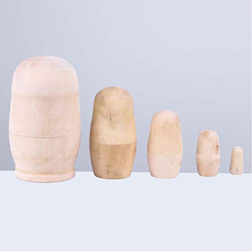 STOBOK DIY Matryoshka Dolls MuƱecas Rusas de Madera sin Pintar para Hacer Manualidades 5pcs STOBOK DIY Matryoshka Dolls MuƱecas Rusas de Madera sin Pintar para Hacer Manualidades 5pcs