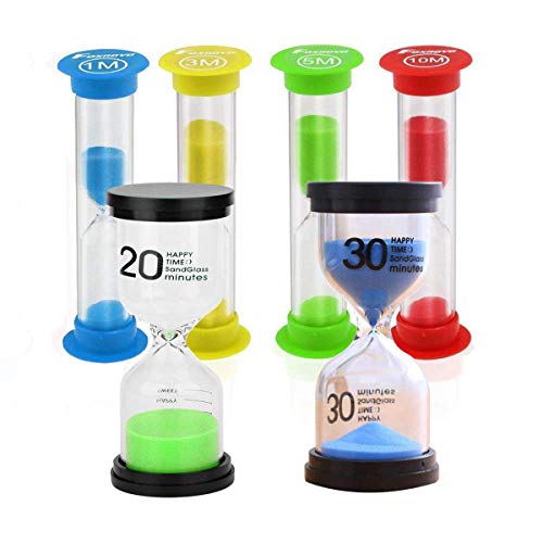 STONCEL Temporizador de Arena para Reloj de Arena, 6pcs 1/3/5/10/20/30mins Niños Temporizador de Cepillo de Dientes para niños Juegos de Mesa Cocina Cocina Decoración de Oficina (Reloj de Arena) STONCEL Temporizador de Arena para Reloj de Arena, 6pcs 1/3/5/10/20/30mins Niños Temporizador de Cepillo de Dientes para niños Juegos de Mesa Cocina Cocina Decoración de Oficina (Reloj de Arena)