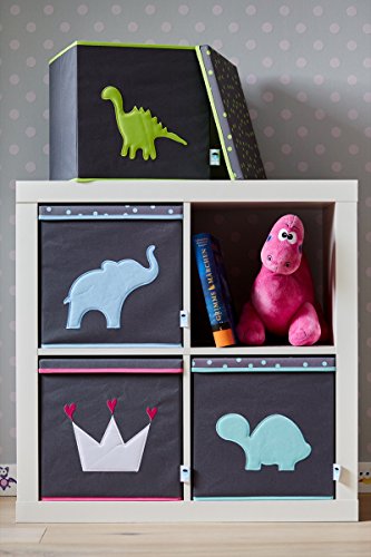 Store – Caja con Tapa, Gris con Estrella Blanca, MDF, IT 672203 almacenaje Reforzado, poliéster/MDF, 33 x 33 x 33 cm Store – Caja con Tapa, Gris con Estrella Blanca, MDF, IT 672203 almacenaje Reforzado, poliéster/MDF, 33 x 33 x 33 cm