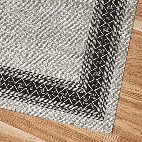 STORESDECO Alfombra vinílica Deblon – Alfombra de PVC Antideslizante y Resistente, Ideal para salón, Cocina, baño…¡Disponible en Medidas Grandes! (120cm x 180cm, Gris)