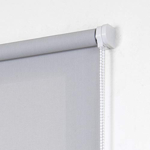 STORESDECO - Estor Screen, Estor Enrollable con Tejido Técnico para Puertas y Ventanas (80 cm x 250 cm, Gris) | Estor Enrollable Aislante Térmico, Translúcido, Tamiza la Luz y Aporta Privacidad