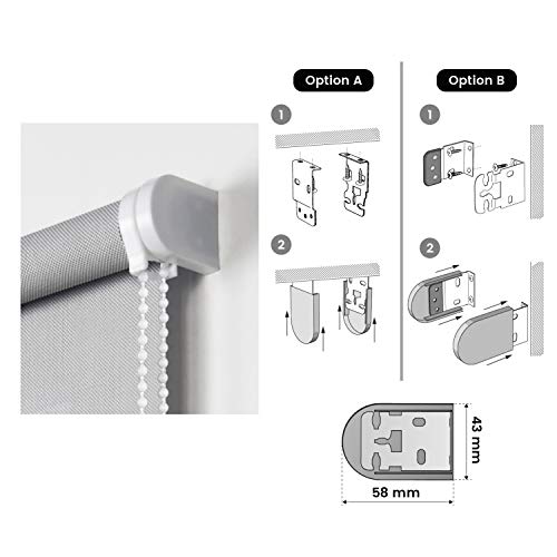 STORESDECO - Estor Screen, Estor Enrollable con Tejido Técnico para Puertas y Ventanas (80 cm x 250 cm, Gris) | Estor Enrollable Aislante Térmico, Translúcido, Tamiza la Luz y Aporta Privacidad