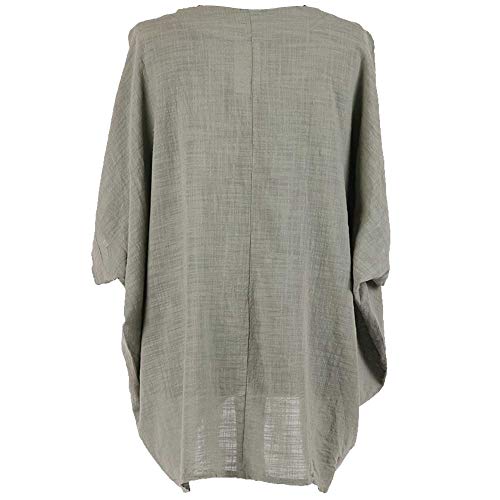 Storm Island Camisa Tipo túnica Italiana para Mujer, con Dobladillo en la Parte Delantera, Abierta, Estilo Lagenlook