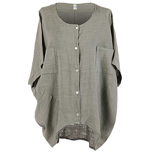 Storm Island Camisa Tipo túnica Italiana para Mujer, con Dobladillo en la Parte Delantera, Abierta, Estilo Lagenlook Storm Island Camisa Tipo túnica Italiana para Mujer, con Dobladillo en la Parte Delantera, Abierta, Estilo Lagenlook