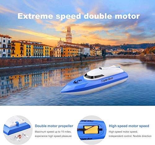 STOTOY Barco RC, Barco de con Control Remoto para Piscinas y Lagos, Mini Lancha Eléctrica de 2.4G HZ para Niños y Adultos, Bote a Motor de Simulación de Radiocontrol al Aire Libre STOTOY Barco RC, Barco de con Control Remoto para Piscinas y Lagos, Mini Lancha Eléctrica de 2.4G HZ para Niños y Adultos, Bote a Motor de Simulación de Radiocontrol al Aire Libre