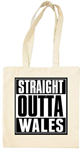 Straight Outta Wales Slogan Bolsa Tote Blanca