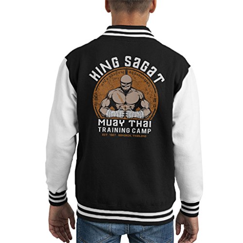 Street Fighter King Sagat Muay Thai Training Camp Kid's Varsity Jacket