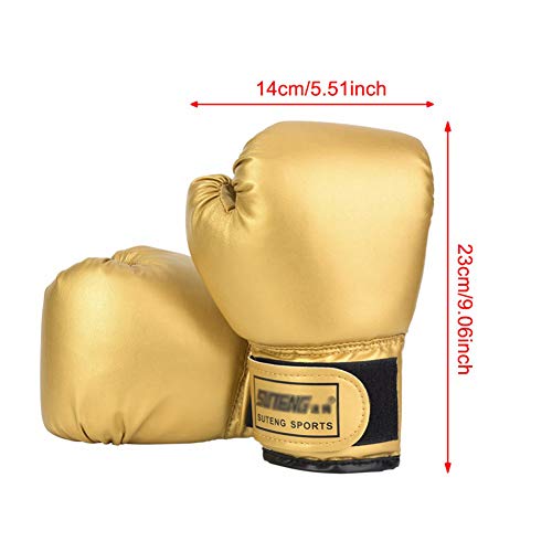 Strele Los Guantes de Boxeo de los niños de Color sólido, de una Sola Pieza de Esponja de compresión, protección Engrosado, Saco de Boxeo de los niños, Entrenamiento de Fuerza Guantes de la Lucha,Oro