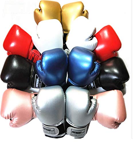 Strele Los Guantes de Boxeo de los niños de Color sólido, de una Sola Pieza de Esponja de compresión, protección Engrosado, Saco de Boxeo de los niños, Entrenamiento de Fuerza Guantes de la Lucha,Oro