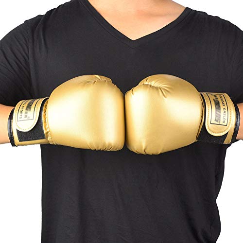 Strele Los Guantes de Boxeo de los niños de Color sólido, de una Sola Pieza de Esponja de compresión, protección Engrosado, Saco de Boxeo de los niños, Entrenamiento de Fuerza Guantes de la Lucha,Oro