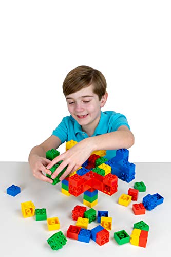 Strictly Briks - Big Briks - Set de 60 Ladrillos Grandes y 24 Ladrillos 3D para Construir - 100 % Compatible con Todas Las Grandes Marcas de Ladrillos - A Partir de 3 años - Azul/Verde/Rojo/Amarillo