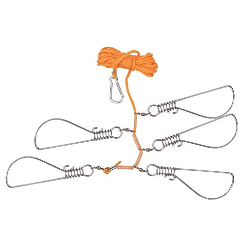 Stringer De Pesca De Alta Resistencia con 5 Broches De Bloqueo De Acero Inoxidable Y Cuerdas De Nylon Stringer De Pesca De Alta Resistencia con 5 Broches De Bloqueo De Acero Inoxidable Y Cuerdas De Nylon