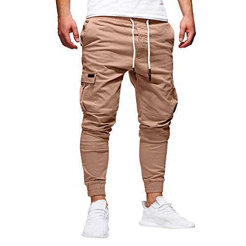 STRIR Pantalones de Hombre Casuales Deporte Joggers Pants Algodón Slim Fit Jeans Cargo Trouser