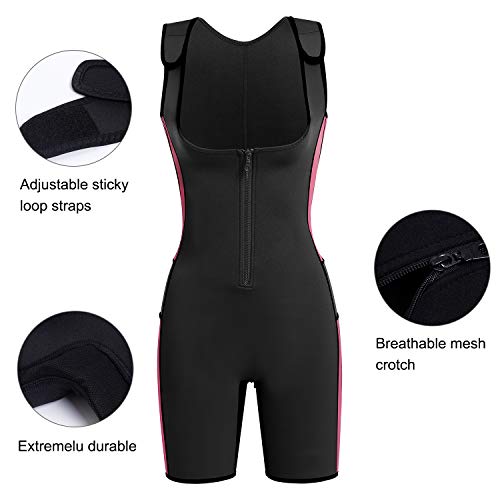 STRONGLIONESS ¡Faja Adelgazante! Traje Sauna De Neopreno Moldeador De Figura Mujer Quema Grasa Suda 3 Veces Mas! Body Shaper Rosa Y Negro S, M, L, XL, XXL Fitness y Deportes (Negro, XL)