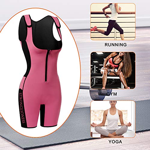 STRONGLIONESS Faja Adelgazante! Traje Sauna De Neopreno Moldeador de Figura para Mujer Quema Grasa Suda 3 Veces mas! Body Shaper Chaleco de Compresión S, M, L, XL,XXL Fitness Deporte (Rosa, XL)