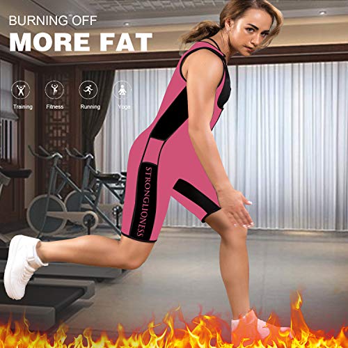 STRONGLIONESS Faja Adelgazante! Traje Sauna De Neopreno Moldeador de Figura para Mujer Quema Grasa Suda 3 Veces mas! Body Shaper Chaleco de Compresión S, M, L, XL,XXL Fitness Deporte (Rosa, XL)