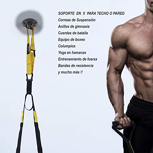 Stryser Maxbolt Anclaje de Pared Soporte de Techo para Entrenamiento en suspensión Trainer Cintas elásticas musculación Fitness Cuerdas Crossfit Incluye Tornillos con Tacos