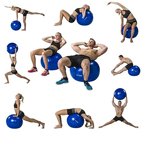 SturdyFoot - Pelota de Ejercicio antiexplosión y Extra Gruesa, Bola Suiza con Bomba, Bola de Nacimiento para Yoga, Pilates, Fitness, Embarazo y Trabajo, Color Azul, tamaño 85 cm SturdyFoot - Pelota de Ejercicio antiexplosión y Extra Gruesa, Bola Suiza con Bomba, Bola de Nacimiento para Yoga, Pilates, Fitness, Embarazo y Trabajo, Color Azul, tamaño 85 cm