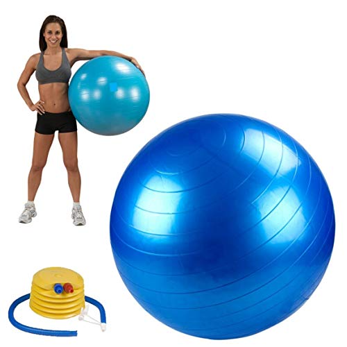 SturdyFoot - Pelota de Ejercicio antiexplosión y Extra Gruesa, Bola Suiza con Bomba, Bola de Nacimiento para Yoga, Pilates, Fitness, Embarazo y Trabajo, Color Azul, tamaño 85 cm SturdyFoot - Pelota de Ejercicio antiexplosión y Extra Gruesa, Bola Suiza con Bomba, Bola de Nacimiento para Yoga, Pilates, Fitness, Embarazo y Trabajo, Color Azul, tamaño 85 cm
