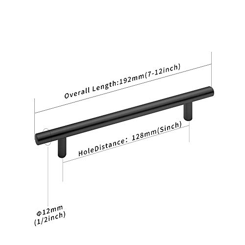 Sturdyy Tiradores Cocina Negro Tiradores Armarios 10 Piezas 128MM Acero Inoxidable Pintura en Aerosoll Lnstalación de Agujeros Negro