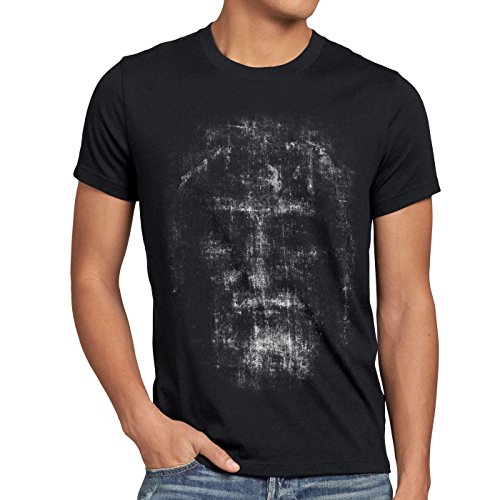 style3 Sudario de Turín Camiseta para Hombre T-Shirt Santo Oviedo, Talla:L