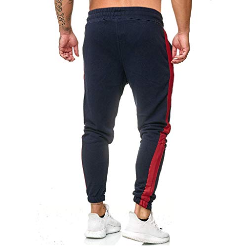 Subfamily Pantalón Deportivo Casual para Hombre, Moda Casual Deportes Al Aire Libre Correr Cordón Imprimir Pantalones Largos Armada XL