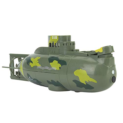 Submarino de Control Remoto, Mini simulación Juguete Submarino de Control Remoto Militar 25 Minutos Modelo Inteligente de Submarino de Resistencia Juguete Inteligente para niños(Verde)