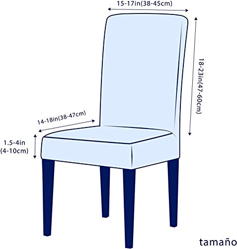 subrtex Funda Sillas Comedor Elasticas Fundas para Sillas Respaldo Alto Forros de Sillas de Comedor Universal (Pack de 2, Armada)