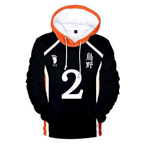 Sudadera con Capucha De Anime, Suéter De Personaje Juvenil De Voleibol, con Capucha Impresa En 3D para Hombres, Sudadera con Capucha De Anime Japonés para Fanáticos-Estilo F_100