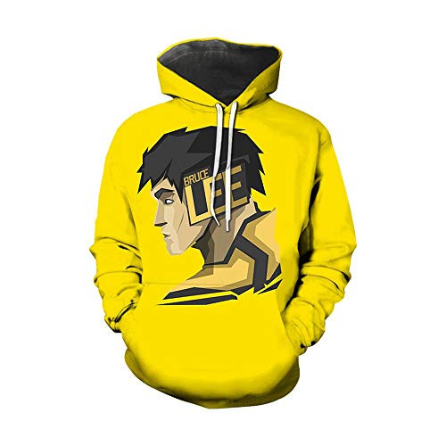 Sudadera con Capucha de Kung Fu con Estampado 3D de Bruce Lee para Hombre, Sudaderas con Capucha de Boxeo MMA, Sudadera con Capucha Suelta Informal de Moda Sudadera con Capucha de Kung Fu con Estampado 3D de Bruce Lee para Hombre, Sudaderas con Capucha de Boxeo MMA, Sudadera con Capucha Suelta Informal de Moda