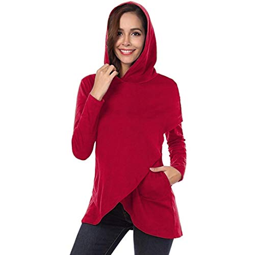 Sudadera con Capucha De Manga Larga A Cuadros De Las Mujeres, Belasdla Top De Retazos A Cuadros Suelta Casual Tops Camisa De Camisa De La Ropa De OtoñO Invierno Fiesta De Mujer De Moda