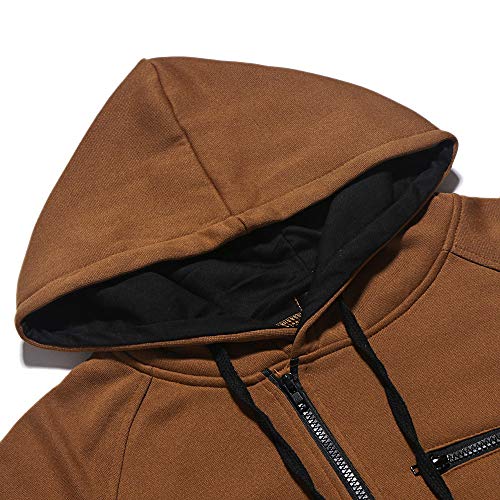 Sudadera con Capucha Hombres de Manga Larga Capucha Tops Chaqueta Ropa con Cremallera Hoodie Casual Abrigo Otoño-Invierno Jerséis