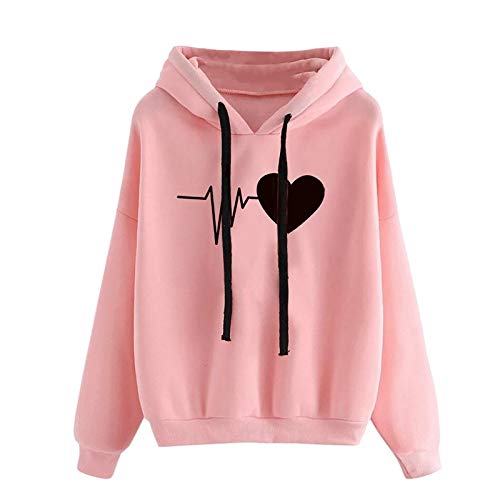 Sudadera con Capucha otoño Invierno para Mujer Talla Grande Sudaderas con Estampado Love Shape de Manga Larga para Mujer Cómodos Abrigos cálidos Pullover Tops Sudadera con Capucha otoño Invierno para Mujer Talla Grande Sudaderas con Estampado Love Shape de Manga Larga para Mujer Cómodos Abrigos cálidos Pullover Tops