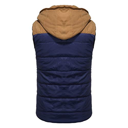 Sudadera con Capucha para Hombre Otoño Invierno Cremallera Calor Chalecos Sin Mangas De Plumas Chaquetas Algodón Talla Grande Abrigo con Capucha Grueso y Cálido riou