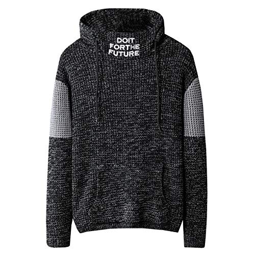 Sudadera con Capucha para Hombre, suéter Grueso y cálido de Invierno, suéter Personalizado con Estampado de Letras y cordón 3XL