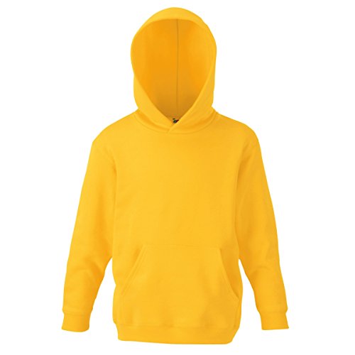 Sudadera con capucha para niños (unisex), de la marca Fruit of the Loom, Niños, color sunflower, tamaño 9-11 Años