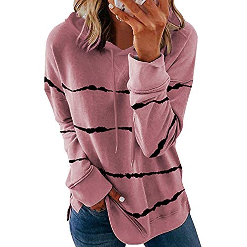 Sudadera de Manga Larga de otoño para Mujer Moda Mujer Rayas Estampado Empalme Sudaderas con Capucha Jersey Casual Ropa de Invierno Talla Grande Camiseta Suelta Tops Sudadera de Manga Larga de otoño para Mujer Moda Mujer Rayas Estampado Empalme Sudaderas con Capucha Jersey Casual Ropa de Invierno Talla Grande Camiseta Suelta Tops