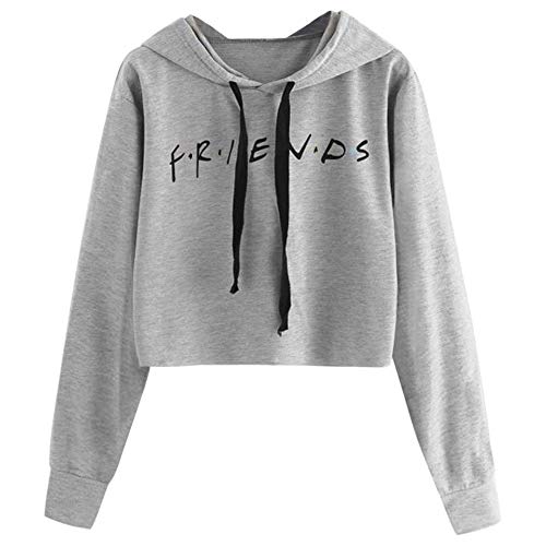 Sudadera Friends Mujer Serie con Capucha Casual Pullover Hip Hop Danza Camisetas Mejores Amigas Manga Larga Encapuchado Otoño Invierno Primavera para Gemelos Hermanas Baggy Jumper Crop Top Streetwear