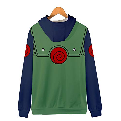 Sudadera Naruto, 3D Uchiha Sasuke Itachi Akatsuki Anime Cosplay Sudadera con Capucha con Cremallera Bolsillos Otoño Invierno Casual Unisexo Ropa Deportiva Tops Chaqueta para Hombre Niños (H,M)