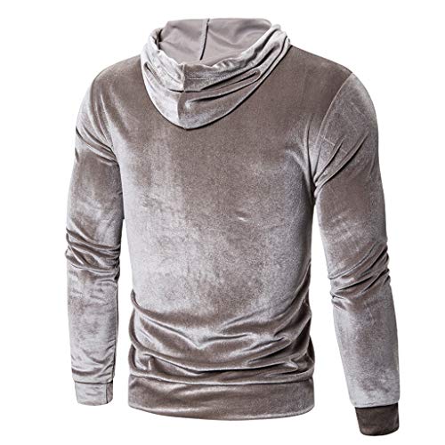 Sudadera Terciopelo Hombre Invierno Hoodie Suave Cómodo liquidación Pullover Personalidad con Capucha Jersey Moda Ropa Discoteca Suéter Casual Sweatshirt Yvelands(Beige,M)