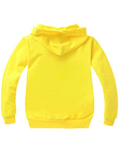 Sudadera Unicornio Niña Chicas Sudaderas con Capucha Niño Sudadera Deportiva Dibujos Animados de Fans Manga Larga Moda Streetwear (Amarillo, 140cm)
