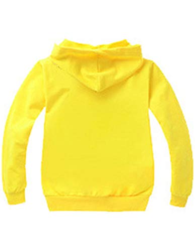 Sudadera Unicornio Niña Chicas Sudaderas con Capucha Niño Sudadera Deportiva Dibujos Animados de Fans Manga Larga Moda Streetwear (Amarillo, 140cm)