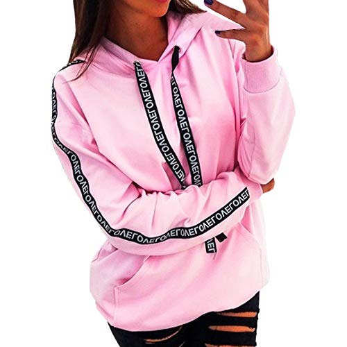 Sudaderas con Capucha Tumblr Cortas Pullover Anchas Deportiva Invierno para Mujer,PAOLIAN Sudaderas Estampado Alfabeto Camisetas Manga Largas Rebajas Tallas Grandes Señora otoño Tops