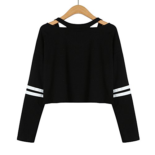 Sudaderas Mujer Tumblr Cortas Chica Adolescente Niña - Deportivo Camiseta de Manga Larga con Cuello en V Tops - Modernas Ropa Invierno Otoño 2019