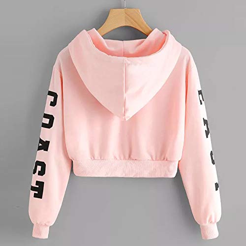 Sudaderas Mujer Tumblr Cortas con Capucha Chica Adolescente Niña - East Coast Camiseta Manga Larga Tops -Modernas Ropa Invierno Otoño 2019