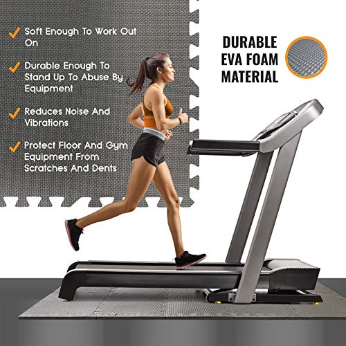 Suelo Gimnasio Esterilla Puzzle de Fitness esterilla Mimnasia Alfombra Puzzle Espuma Mat Grande Protector de Suelo Gimnasio Suelo de Goma EVA 20 Colchonetas para el Suelo 40 Tiras para los Bordes