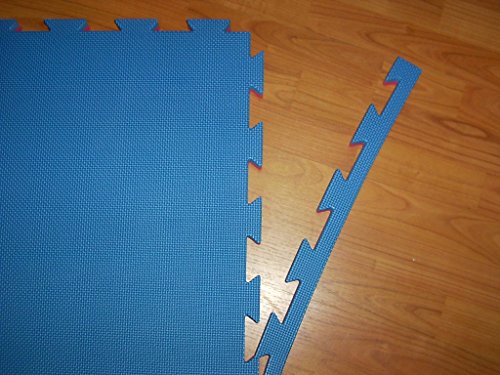Suelo tatami puzzle grosor 4 cm. plancha de 1 m x 1 m. borde liso (desmontable) (rojo/azul)